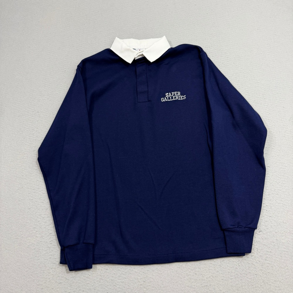 Vintage RC Sportswear Rugby Shirt Large Saper Galleries Long Sleeve USA Made 90s
